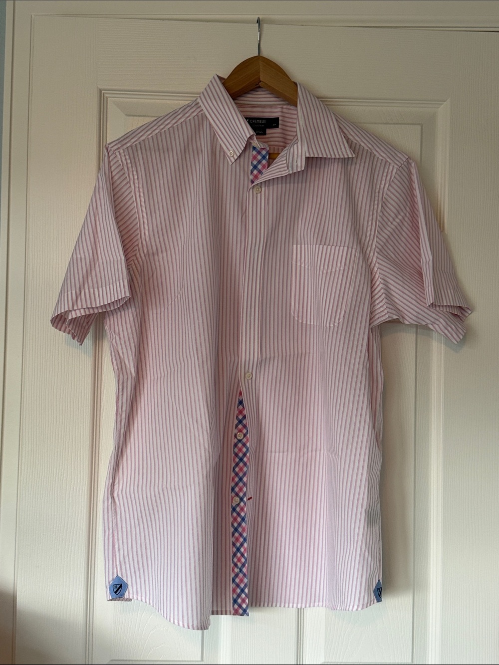 Daniel Cremieux Pink and White Striped Short-Sleeve Button-Down Shirt